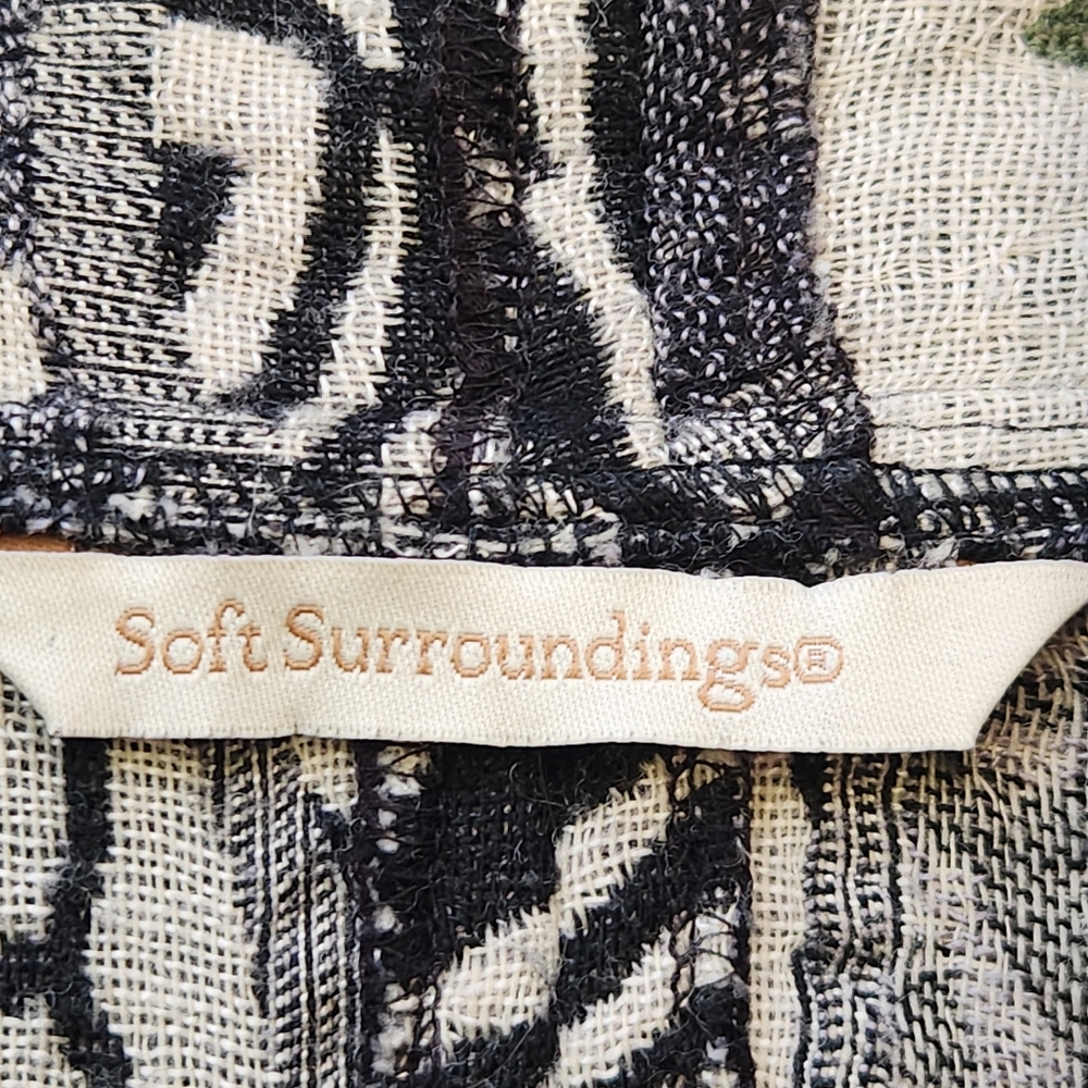 SOFT SURROUNDINGS Womens Cardigan Large Leaf Stitch Waterfall Wool Blend Autumn - Picture 3 of 11